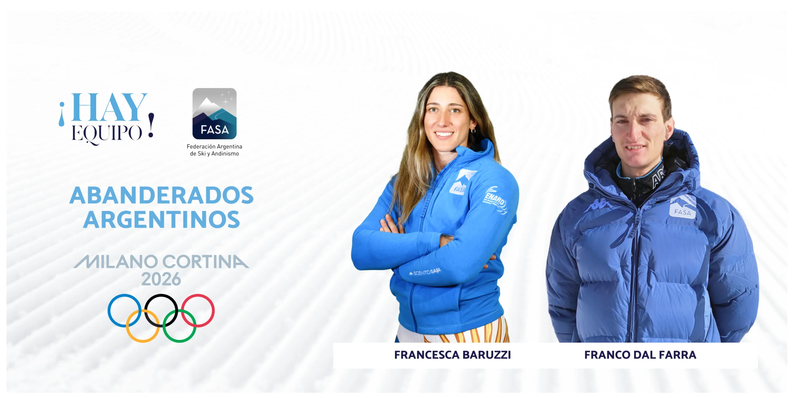 Francesca y Franco, los abanderados elegidos para Milano Cortina 2026